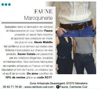 Ceintures Faune dans Elle